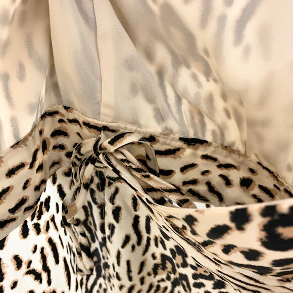 Joie Jaide Leopard Print Mini Wrap Dress Animal Print Belted Lyocell Size Large - Picture 10 of 12